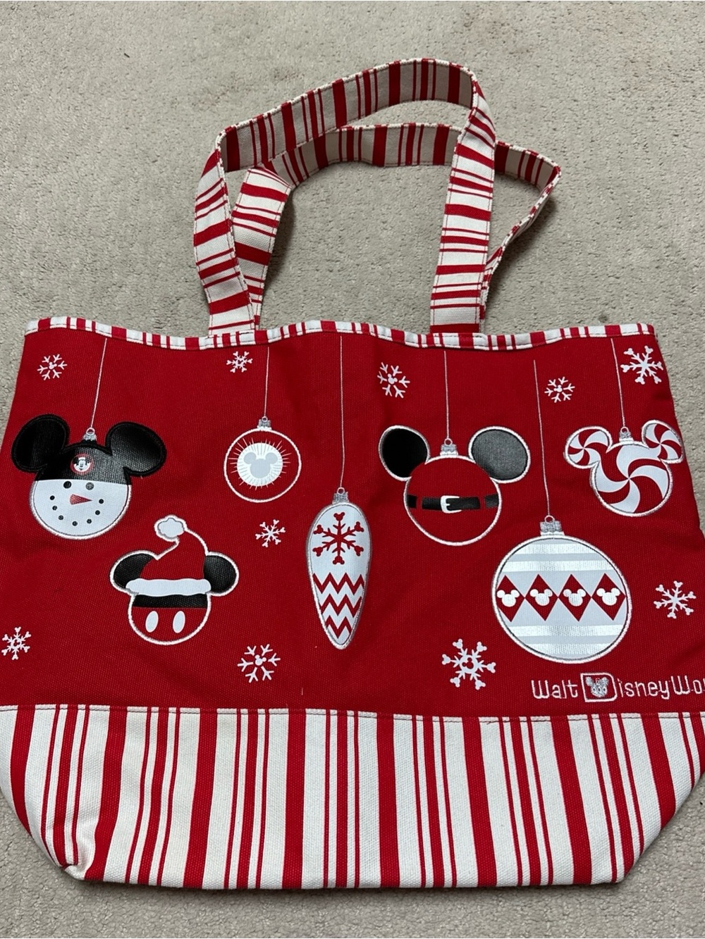 Walt Disney World Red Holiday Mickey Tote, NWOT